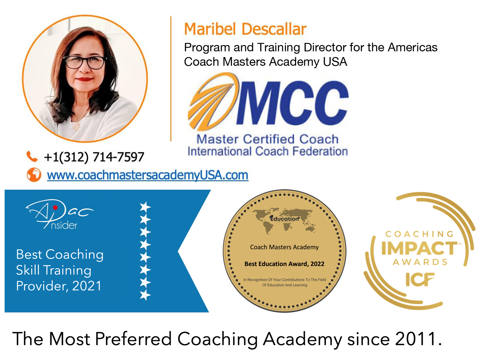 Maribel Descallar, Program and Training Director, Coach Masters Academy USA