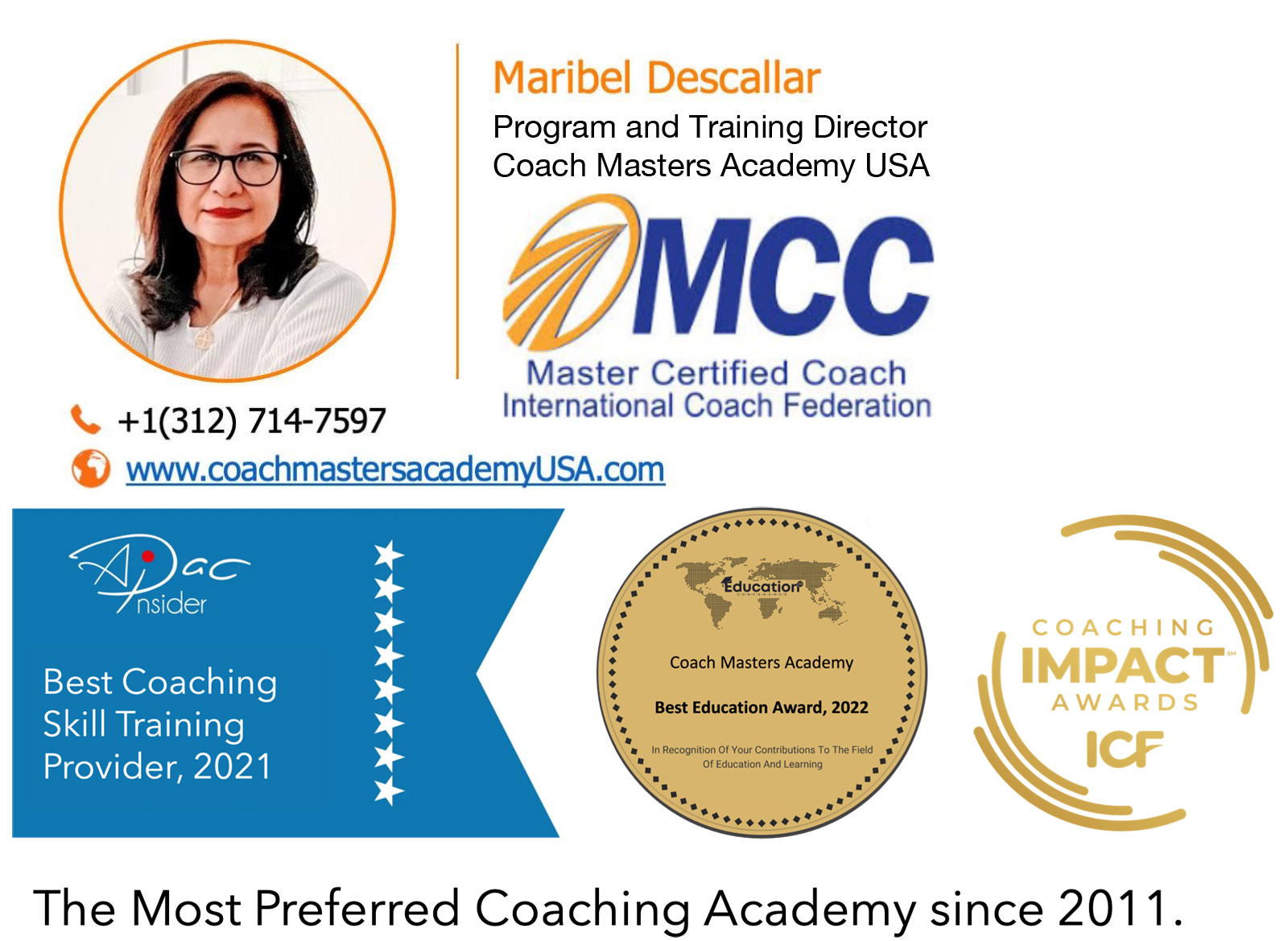 Maribel Descallar, Program and Training Director, Coach Masters Academy USA